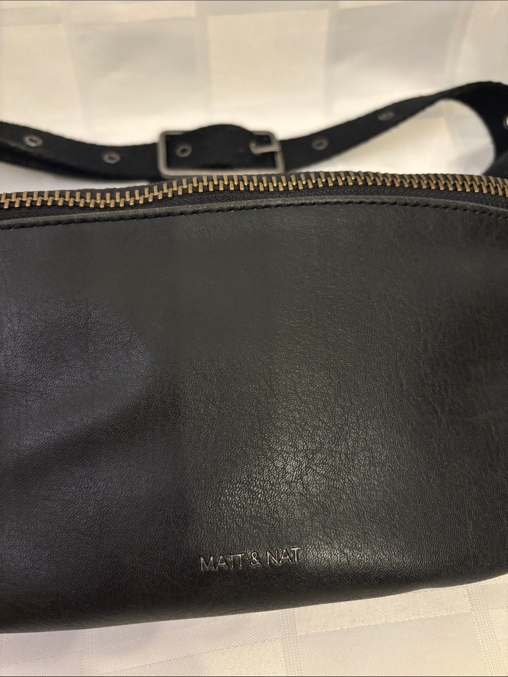 Matt & Nat Black Vegan Leather Belt Bag Crossbody Fanny Pack - Picture 2 of 9